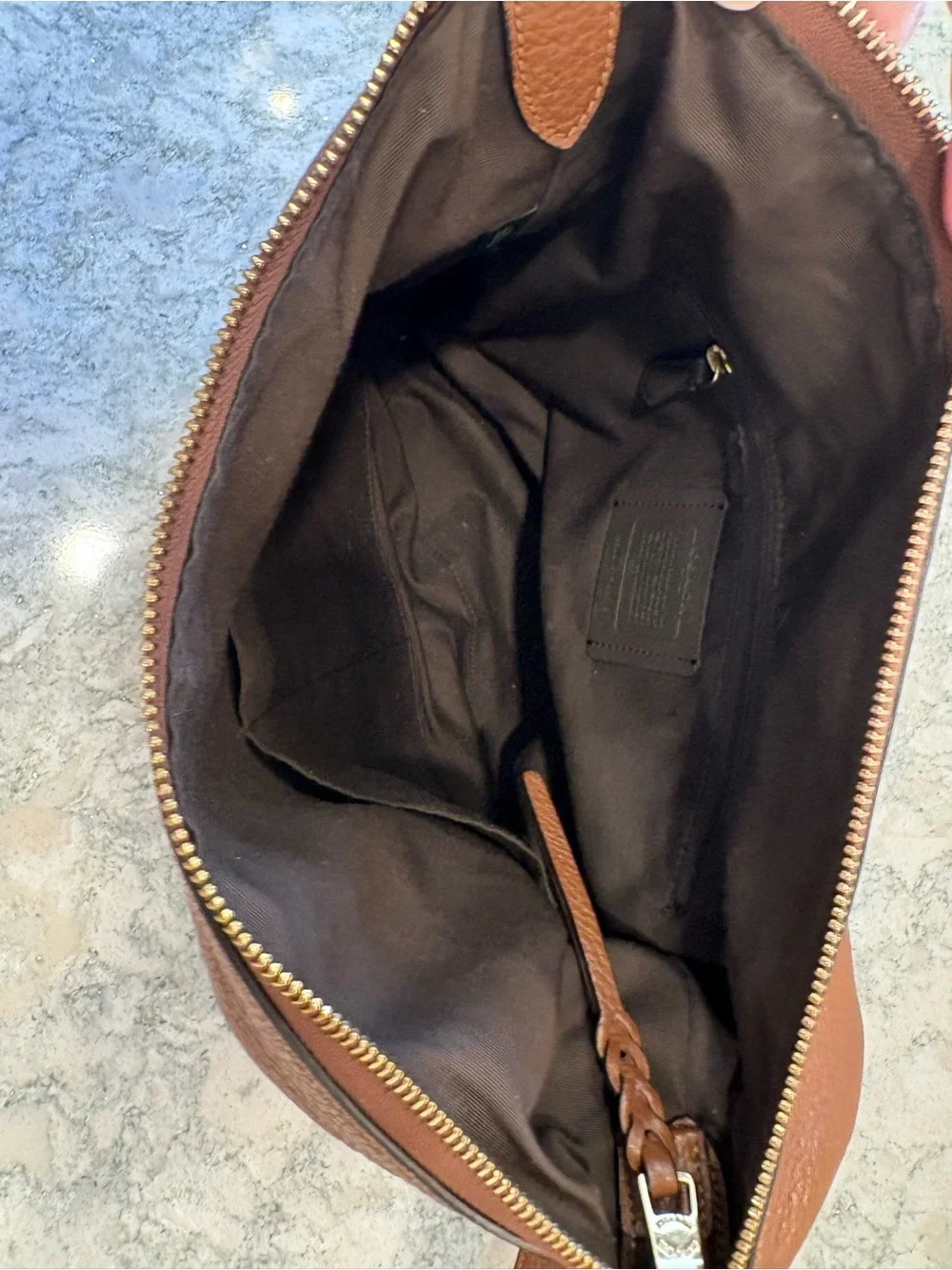 Coach Brown Pebbled Leather Messenger Bag